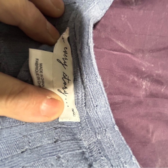 In Every Story - 1x -24” pit to pit blue long sleeve top-waffle like fabric - - Picture 4 of 9